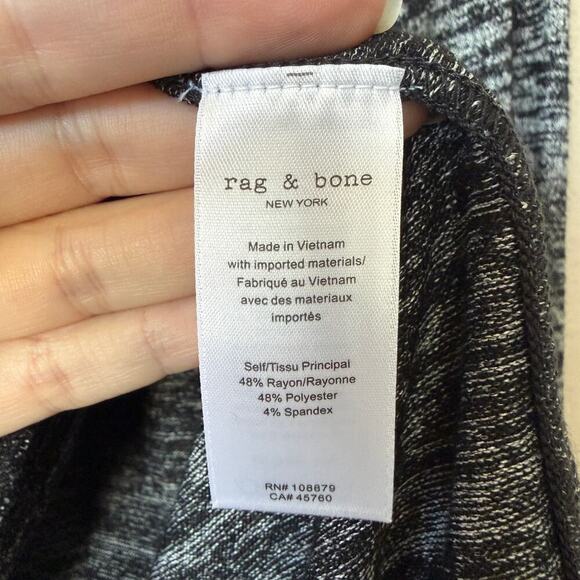 Rag & Bone Hudson Black Marled Long Sleeve Tee Size S - Picture 5 of 6